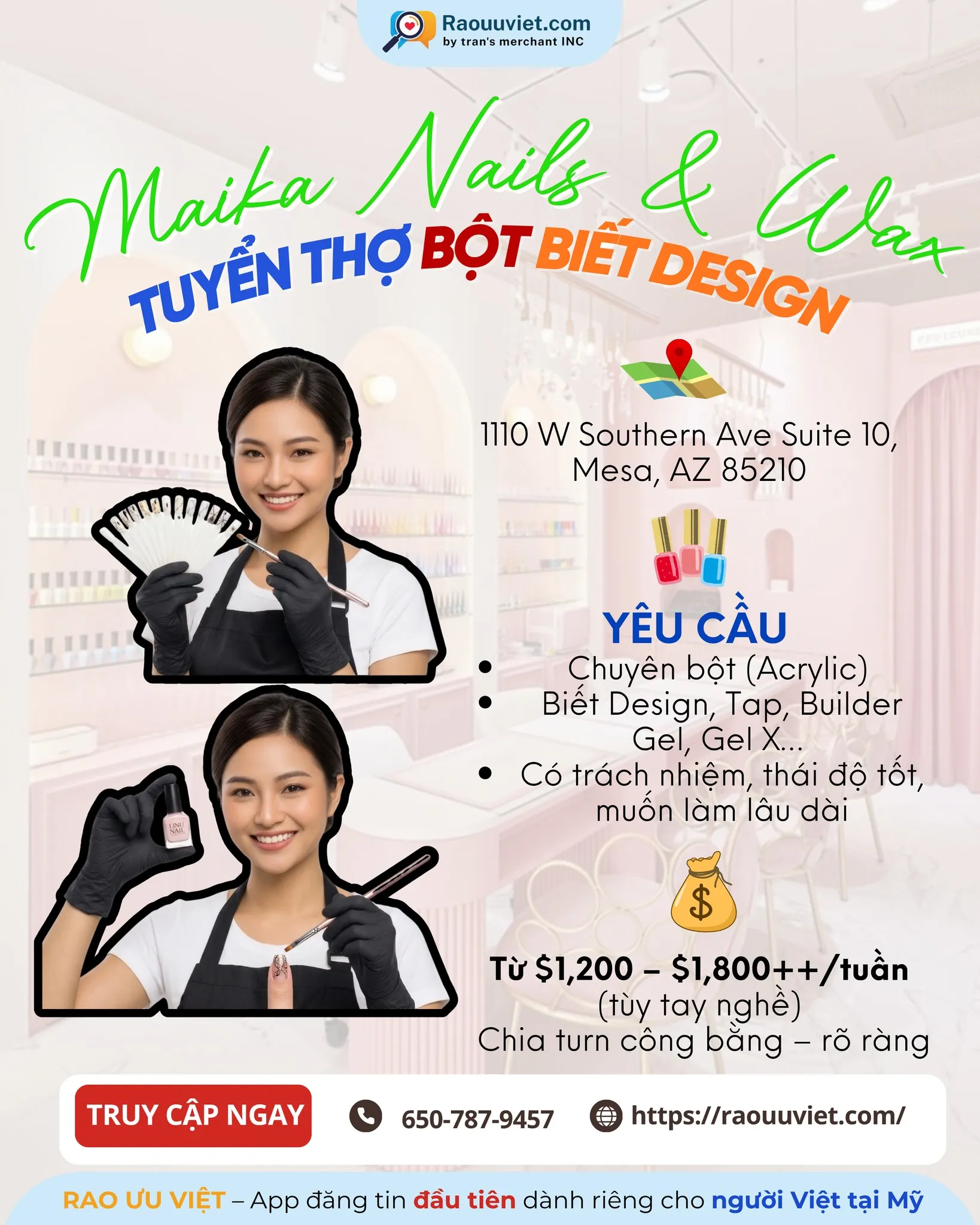 ✨ MAIKA NAILS & WAX – TUYỂN DỤNG ĐỒNG ĐỘI ✨