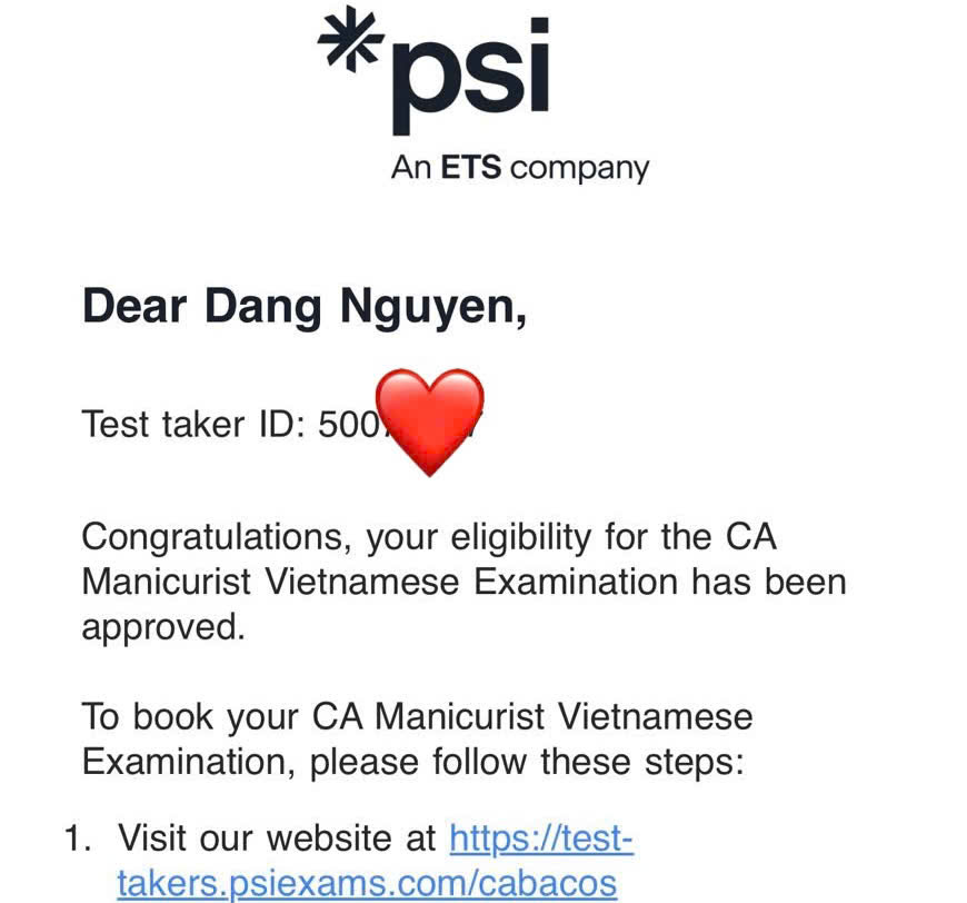 💅 DỊCH VỤ LÀM BẰNG NAIL – ESTHETICIAN – COSMETOLOGY TẠI MỸ